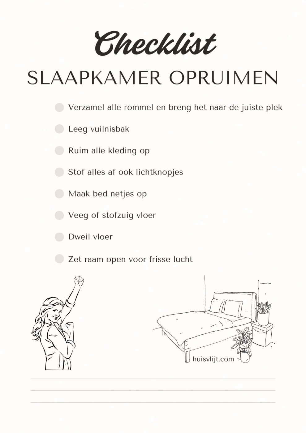 slaapkamer opruimen
