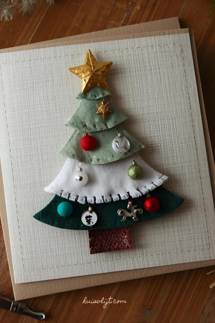 zelfgemaakte kerstkaarten kerstboom