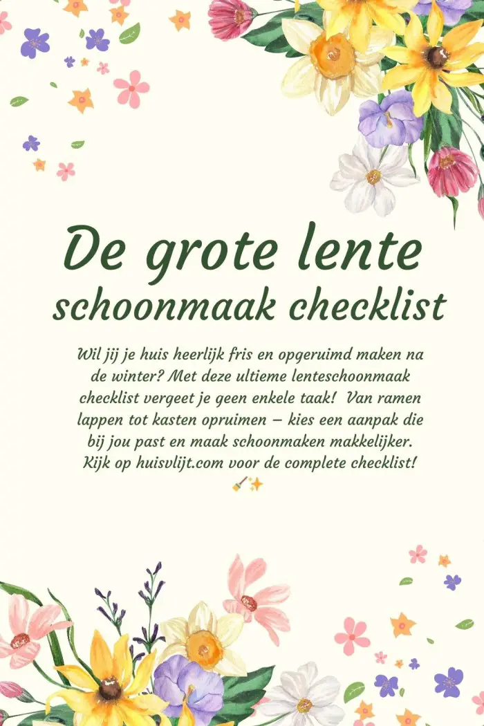 grote lente schoonmaak checklist