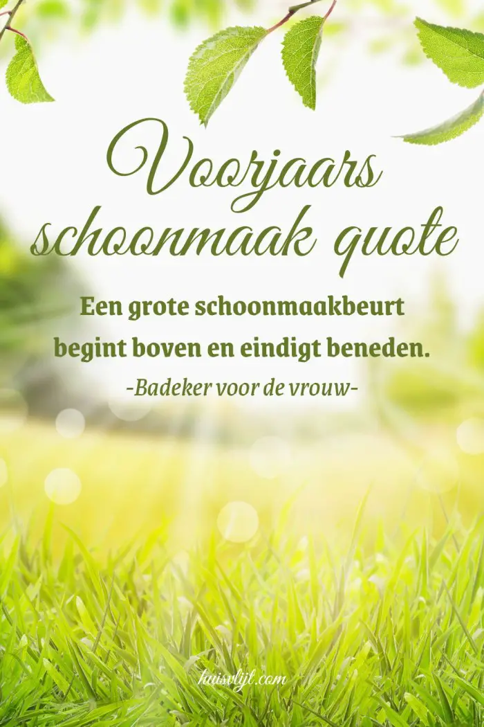 voorjaarsschoonmaak quote