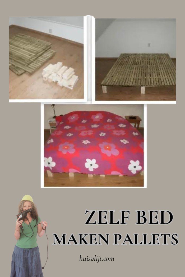 zelf bed maken pallets