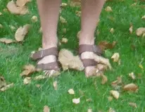 Birkenstocks met herfstblaadjes