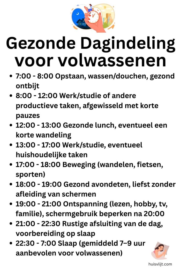 dagindeling volwassenen