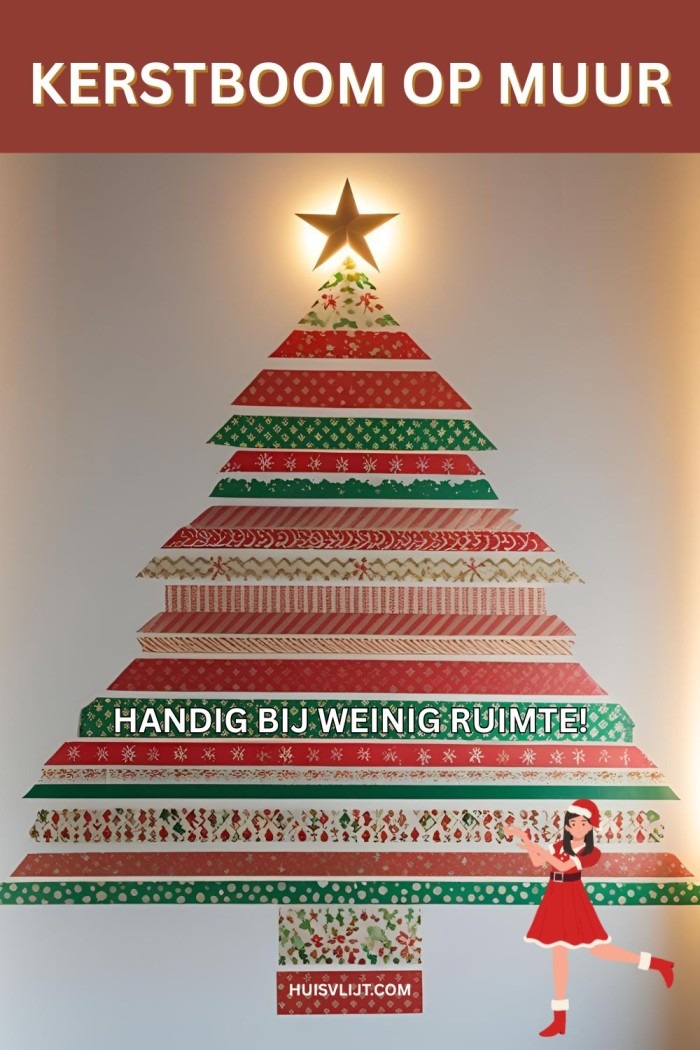 kerstboom op muur