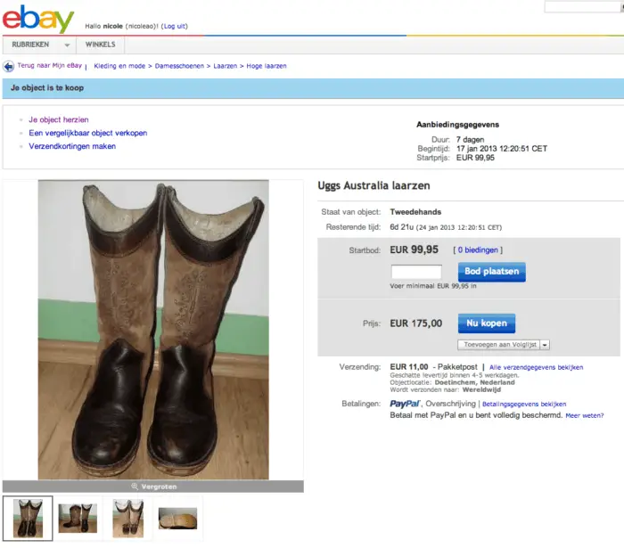 Uggs op eBay