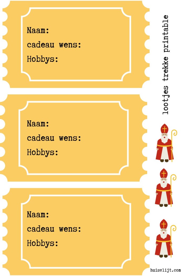 lootjes trekken voor Sinterklaas