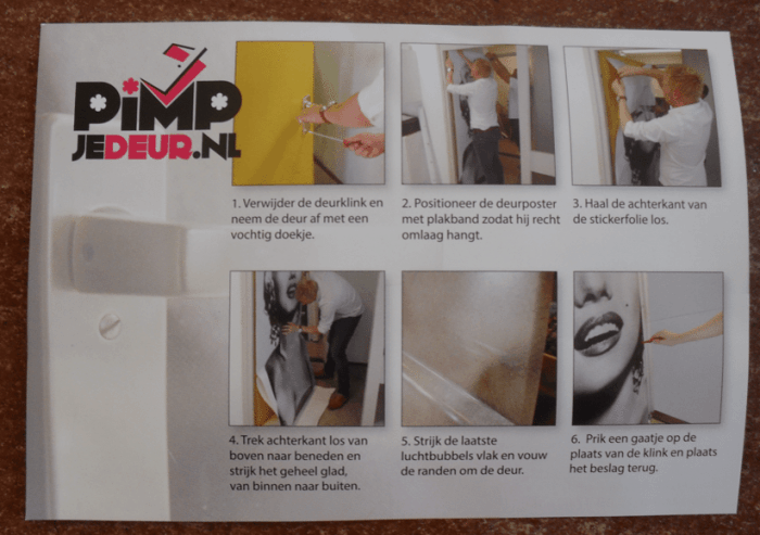 gebruiksaanwijzing deursticker