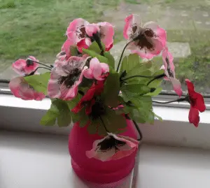 5 x kunstbloemen Action: super mooi : ) 9 nepbloemen