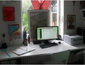 Kantoor aan huis en mijn werkplek + printer onder bureau? 1 Hier zit ik elke dag te bloggen