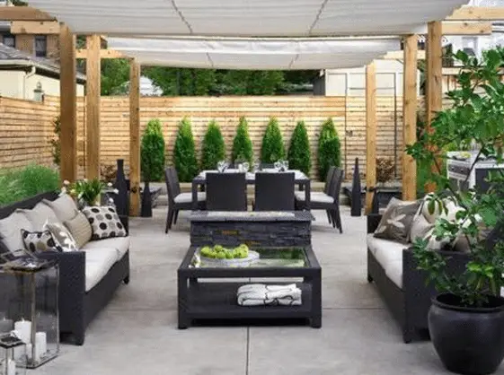 tuin met tegels