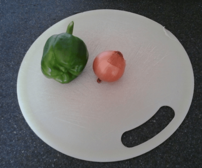 paprika met ui ham en paprika