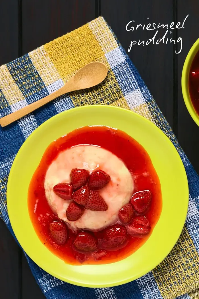 griesmeelpudding recept met aardbeien