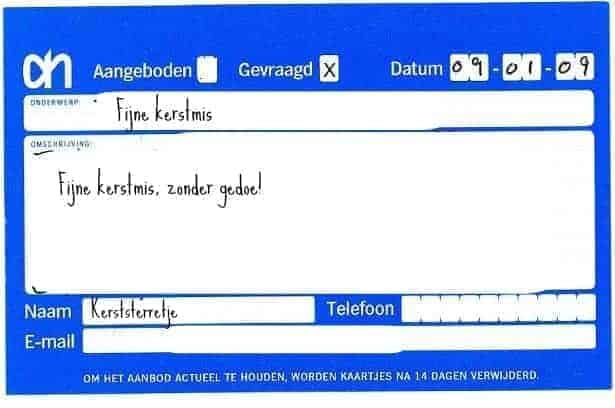 advertentiekaartjes ah