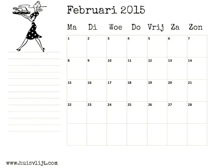 Gratis maandplanner februari 2015