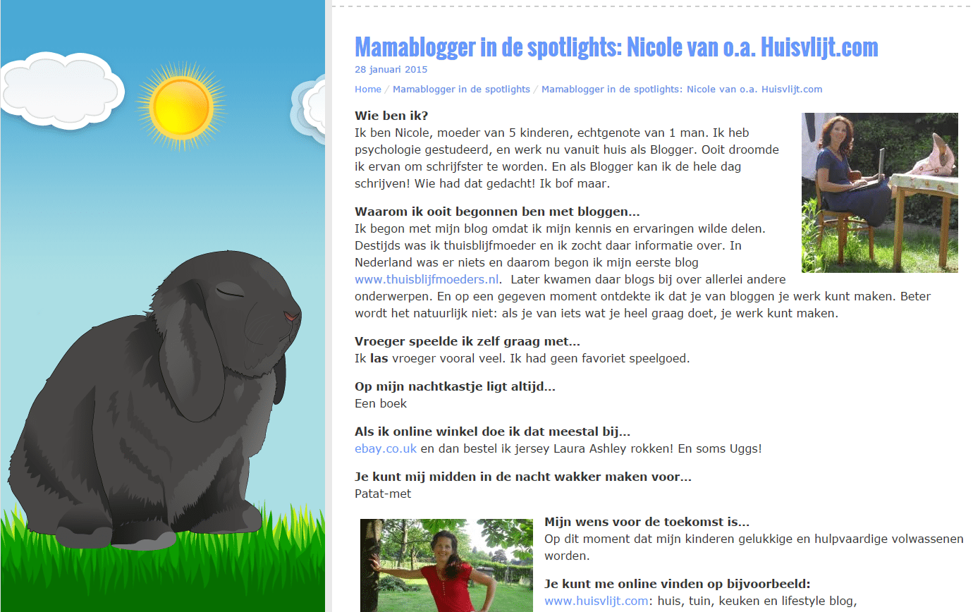 In het zonnetje