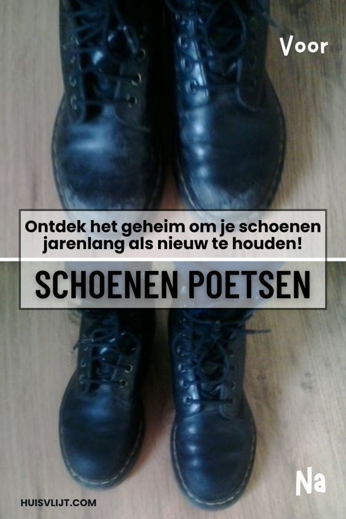 schoenen poetsen voor en na