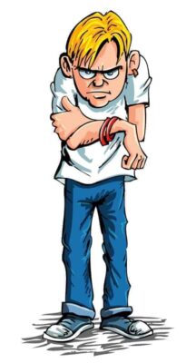 kozzi Cartoon sulky teenager wearing jeans and t shirt 516x1007
