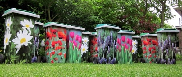 Wat kun je met die lelijke afval containers 2 container sticker