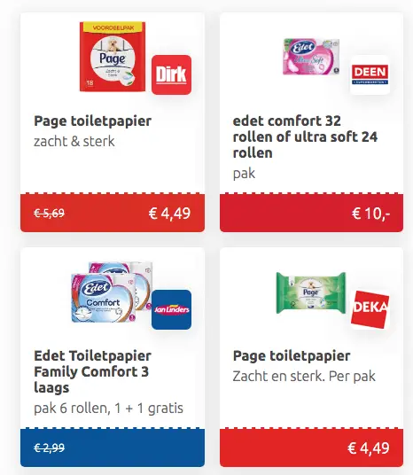 Wc papier aanbieding