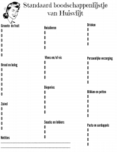 standaard boodschappenlijstje