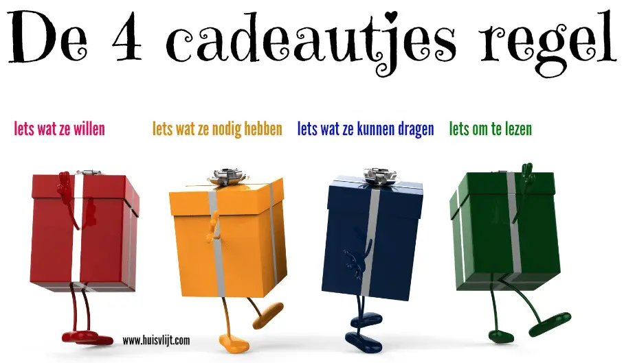 Ongekend The 4 Gifts Rule oftewel De 4 cadeautjes regel - Huisvlijt RU-54