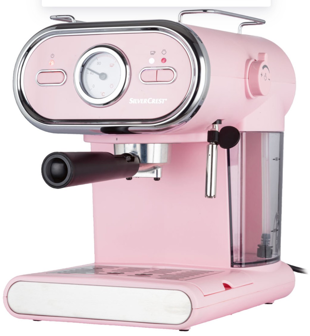 roze koffiezetapparaat