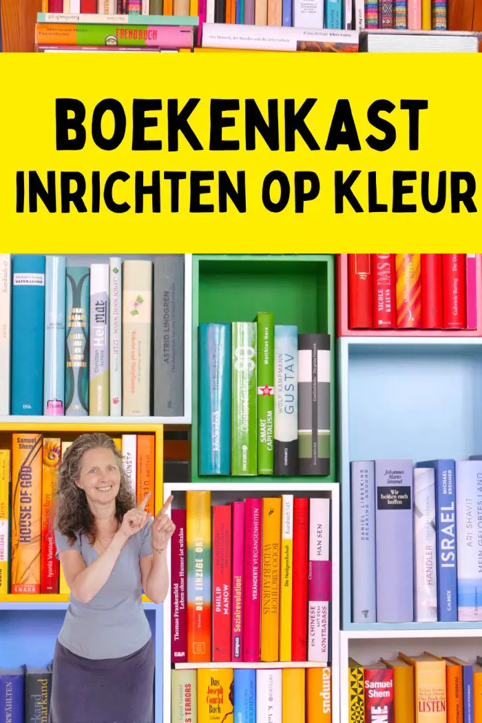 boekenkast inrichten op kleur