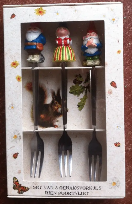 Gebaksvorkjes met een kabouter er op! 3 Gebaksvorkjes met een kabouter er op!