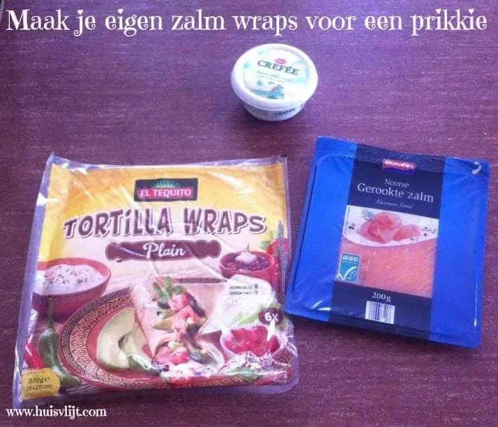 Zalmwraps maken: snel en goedkoop: 7,62 voor 12 wraps.