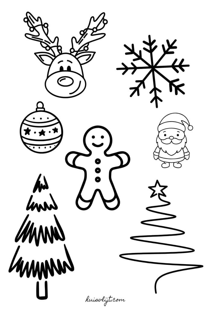 eenvoudige raamtekening kerst