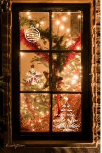 kerst raamtekening