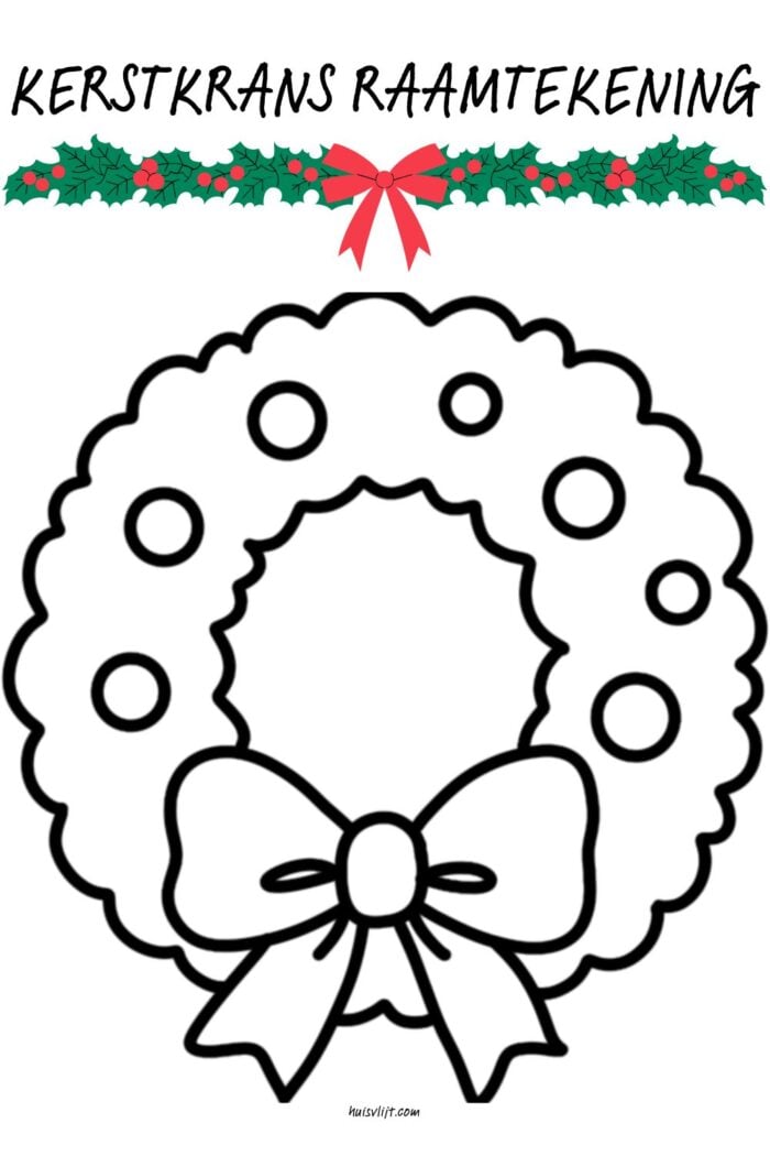 kerstkrans raamtekening