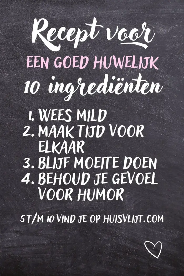 recept voor een goed huwelijk