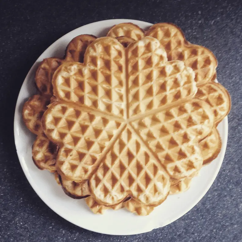 Wafels in hartjesvorm