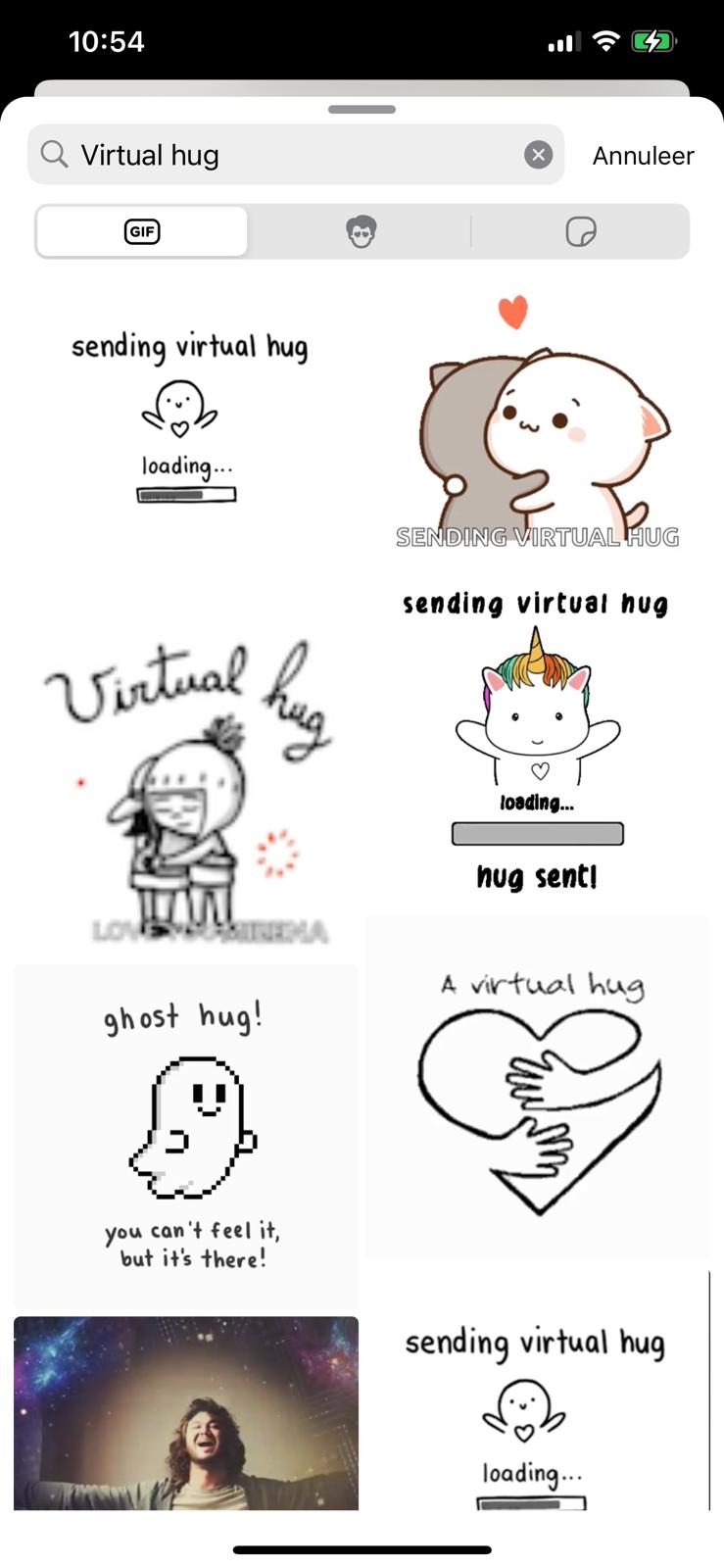 virtuele knuffel whatsapp