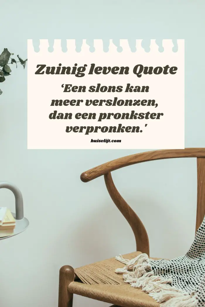 zuinig leven quote