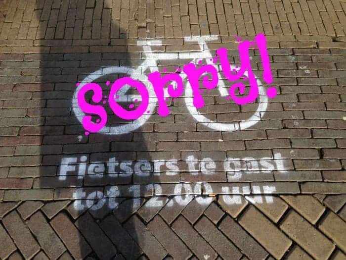 Ik heb gefietst in het voetgangersgebied!