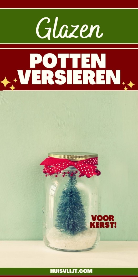 glazen potten versieren kerst
