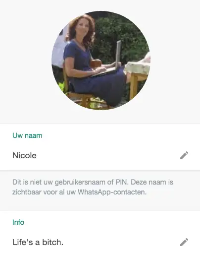 Whatsapp profiel