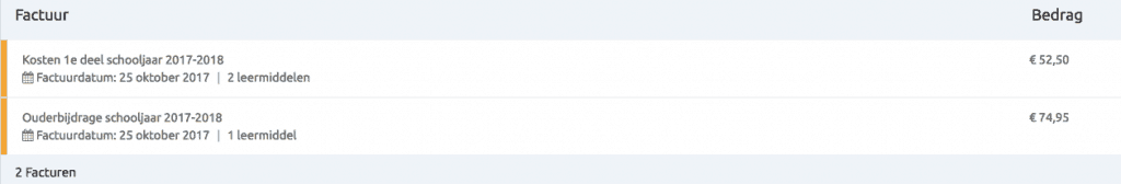 Schoolgeld betalen + kosten middelbare school 2 schoolgeld