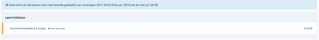 Schoolgeld betalen + kosten middelbare school 3 schoolgeld