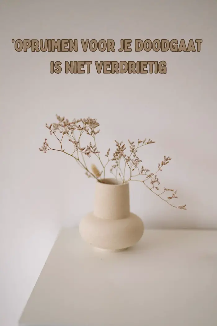 opruimen voor je doodgaat is niet verdrietig