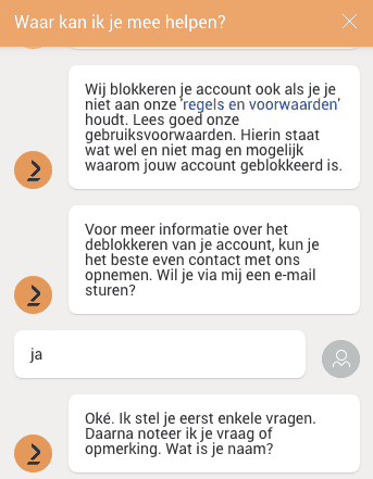 Account marktplaats geblokkeerd