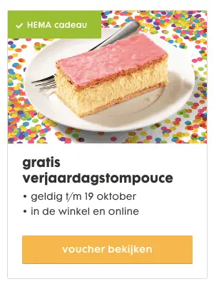 Gratis tompouce bij de Hema als je jarig bent