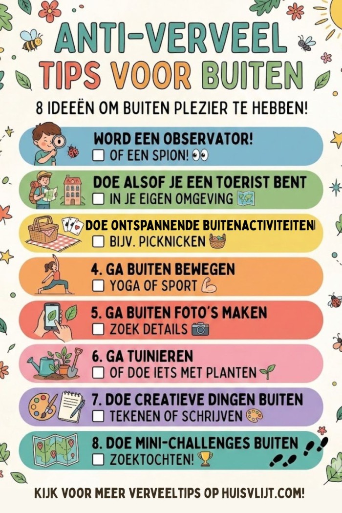 anti verveel tips buiten