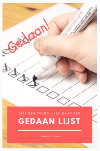 gedaan lijst