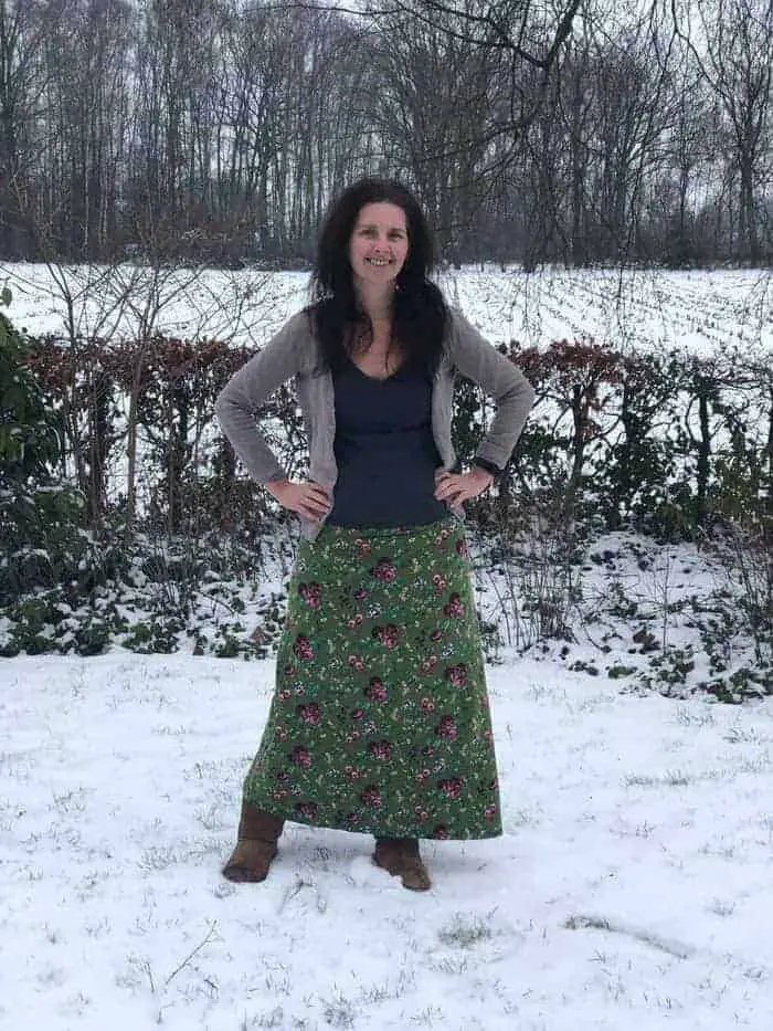 Zelfgemaakte jersey rok