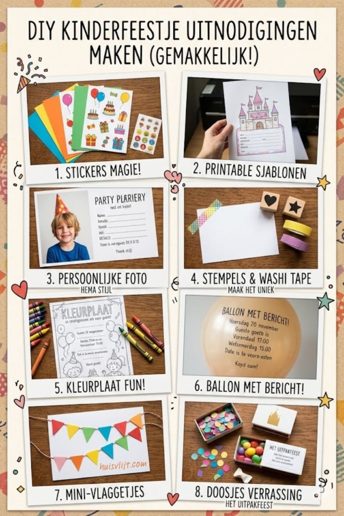 kinderfeestje uitnodiging knutselen