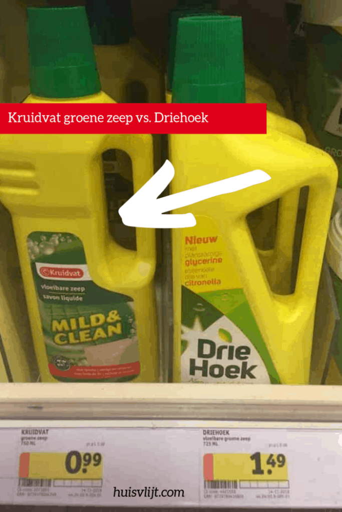Groene zeep Kruidvat: Driehoek versus Kruidvat merk