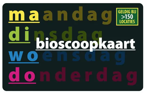 ma/di/wo/do bioskoopkaart